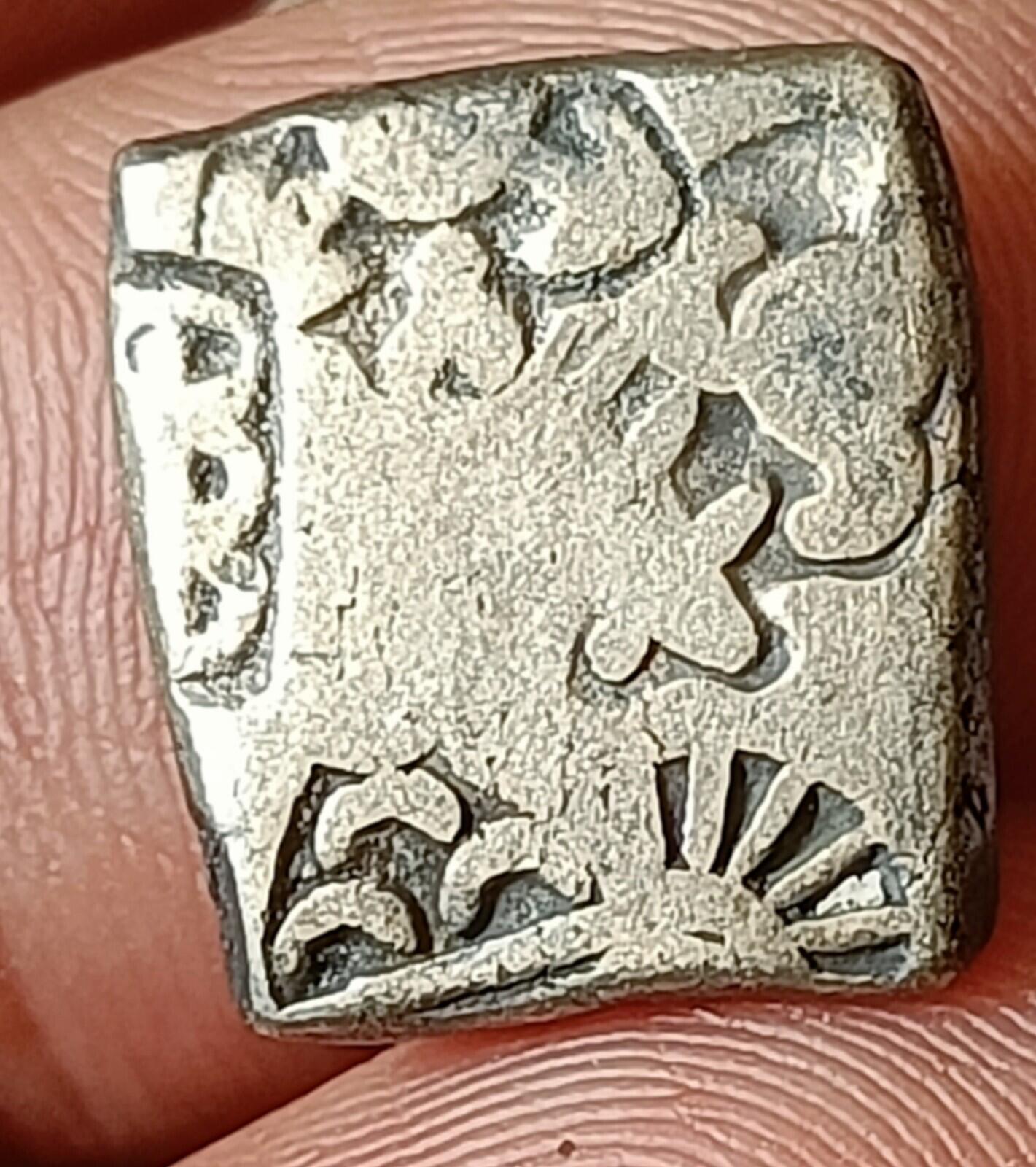 #AB96#India⭐INDUS Valley⭐ Mayuriyan Punch Mark Silver Coin SUN Symbols 300 BC