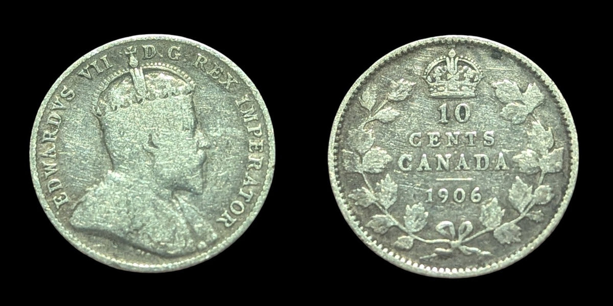 1906 Canada Argent 10 Cents Rare