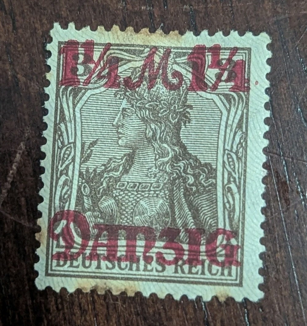 Danzig 26a Gray Burelage Points Down 1920 Germania