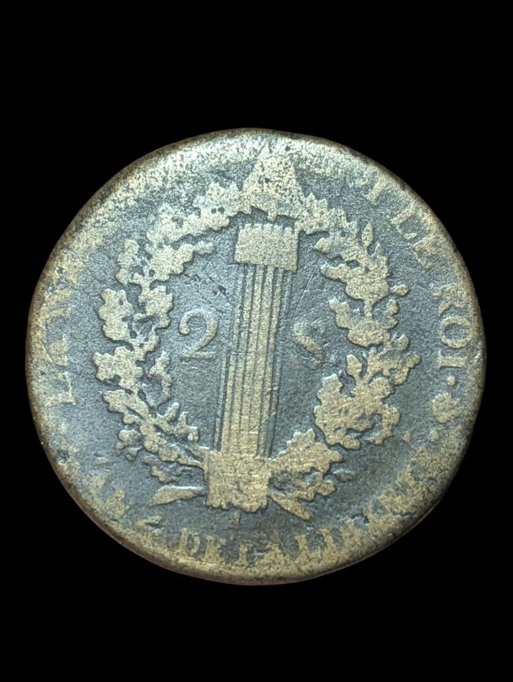 Frankreich, Louis XVI, 2 sols François, 1793 / AN 5, Rouen, SGE+, Mét