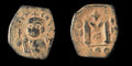 Calife omeyyade arabo-byzantin. Pièce de monnaie islamique de Mu'awiya