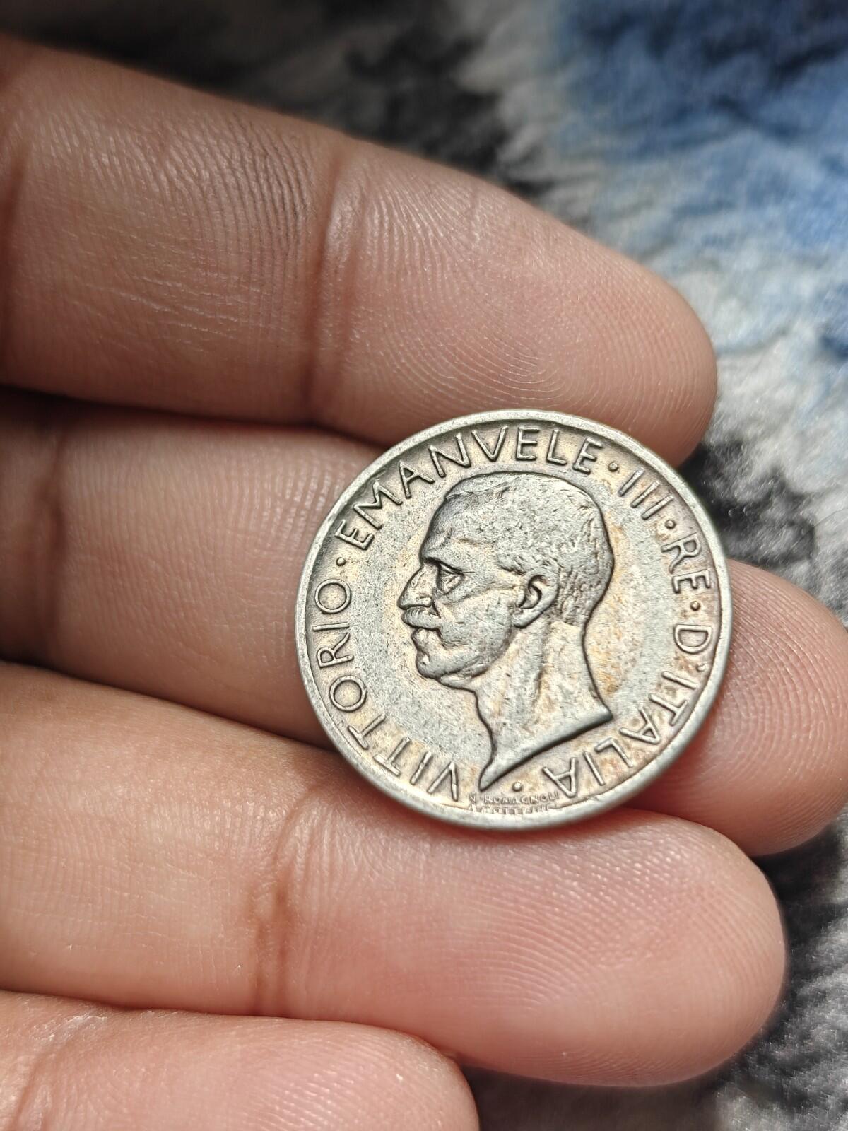 ITALY 5 Lire 1929 R - Silver 0.835 - Vittorio Emanuele III Uncirculated.