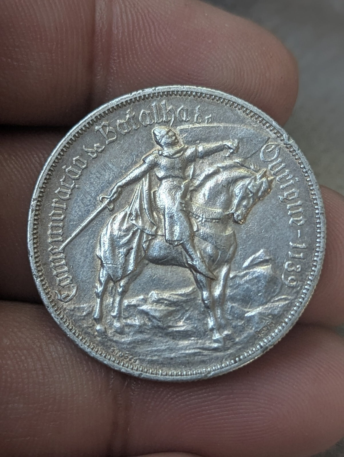 1928 Portugal 10 Escudos - BU .835 Silver Coin - Battle Of Ourique