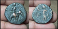 HUVISHKA Kushan Empire INDIA Ancient Authentic Greek Coin MAO ELEPHANT*