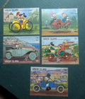 DISNEY STAMPS UNION ISLAND ANTIQUE CARS 5 STAMPS MICKEY AND PALS 1989 MNH