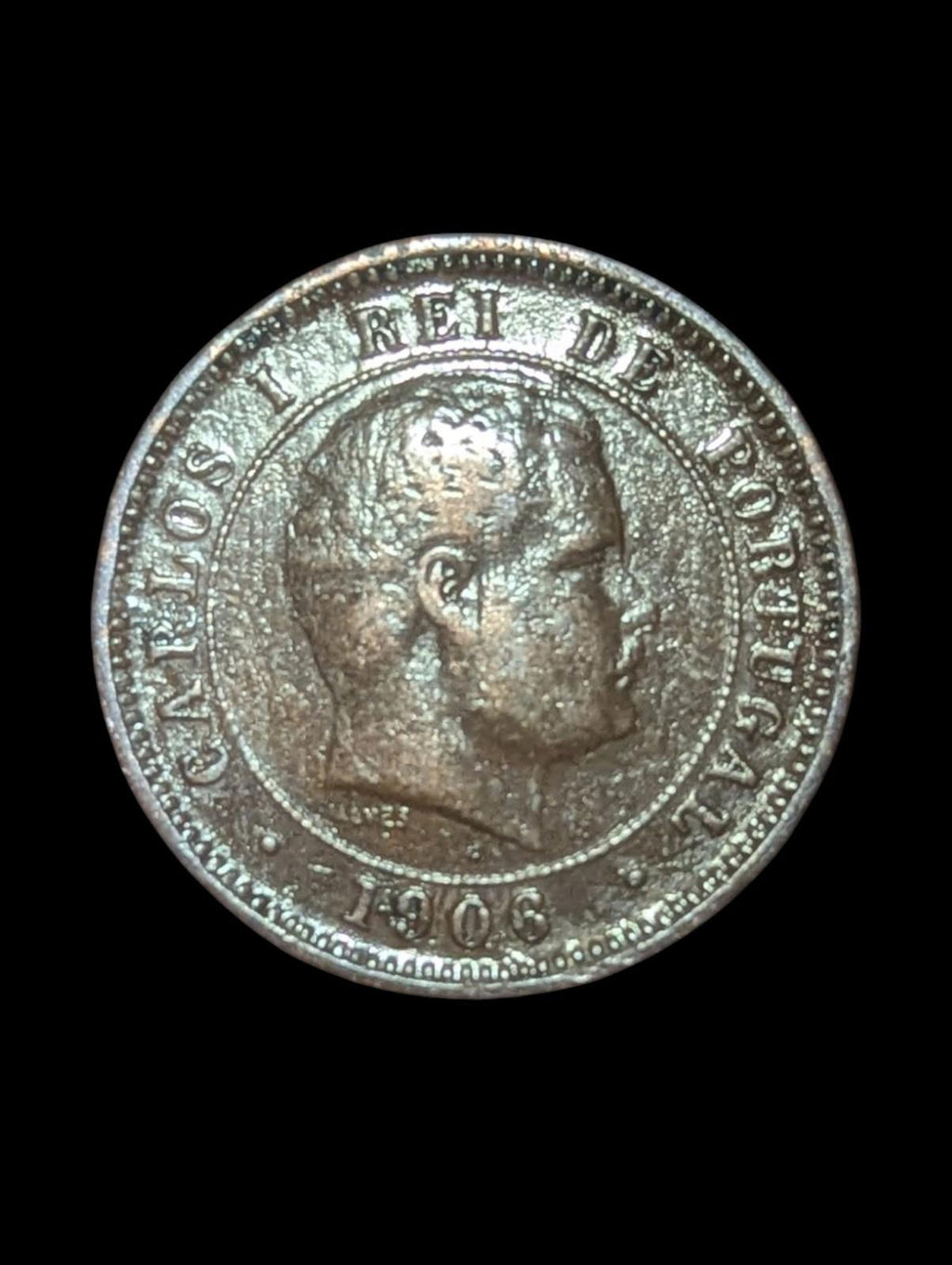 Portugal, 5 Reis, 1906, CARLOS I, KM# 530, Bronze Coin 🇵🇹