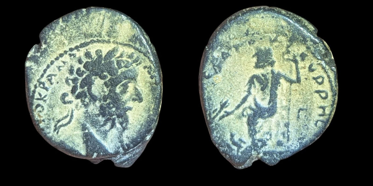 Ancienne pièce romaine Marc Aurèle AE23 de Cyrrhus Rare 161-180 ap. J.-C.