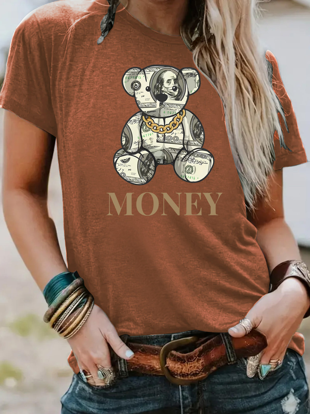 T-shirt MONEY banknote bear image