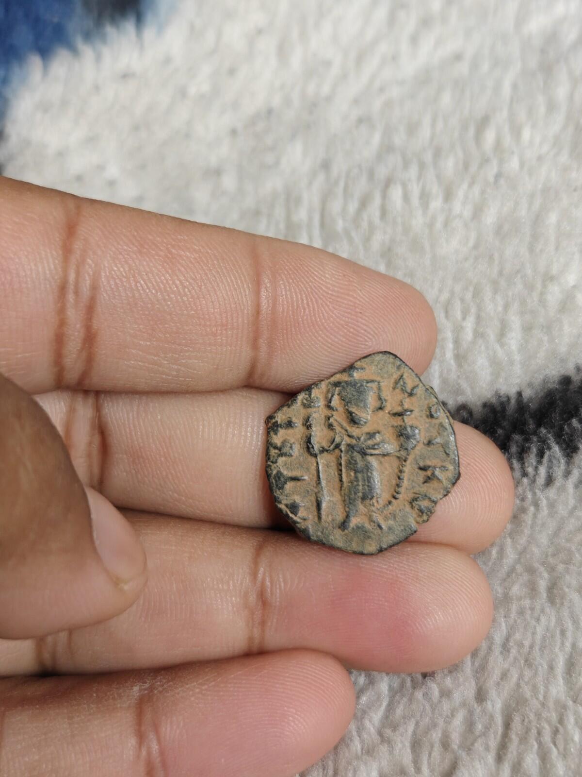 伊斯兰阿拉伯拜占庭时期倭马亚王朝铜币，站立哈里发 685-690 年！