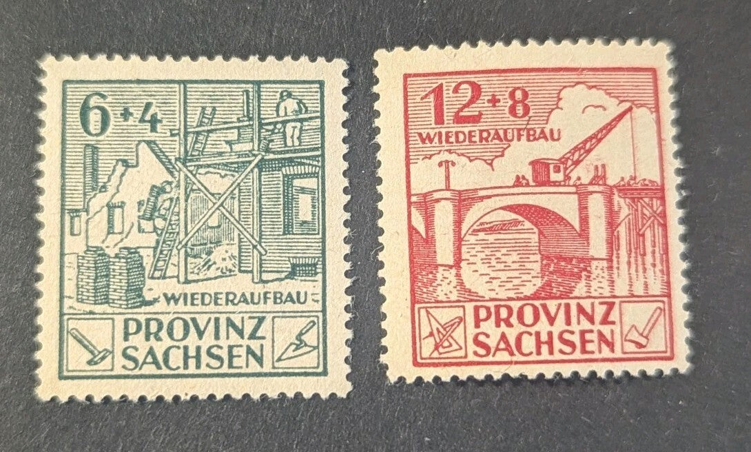 Germany Stamp Soviet Zone 6 And 12 Pfennig 1946 SBZ Mi. Nr. 87-88