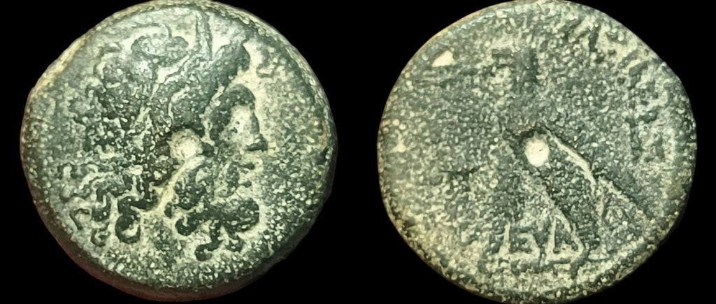 ÉGYPTE. PTOLEMÉE VI, PHILOMÉTOR (180-145 AV. J.-C.). PIÈCE DE BRONZE Atelier de Chypre Obole rare