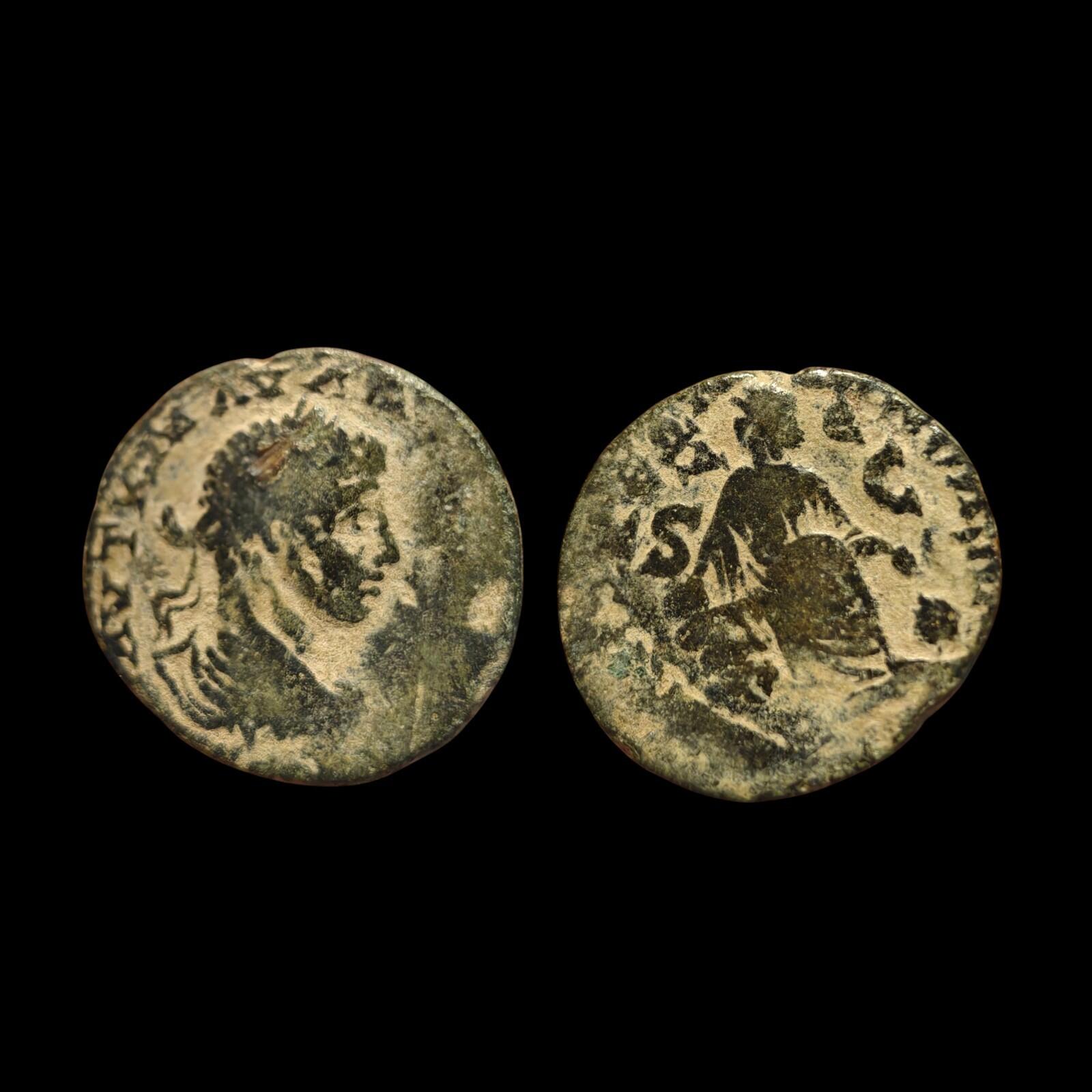 Elagabalus Tyche Coin Ancient Roman Empire Bronze Coin
