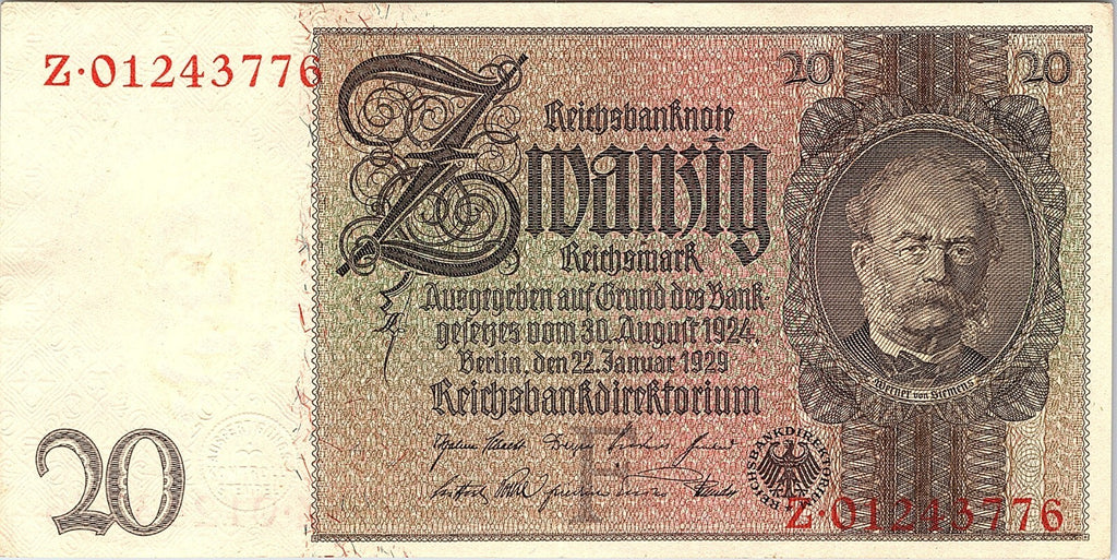 1929 Germany 10 Mark Better Grade, Serial In Both Side