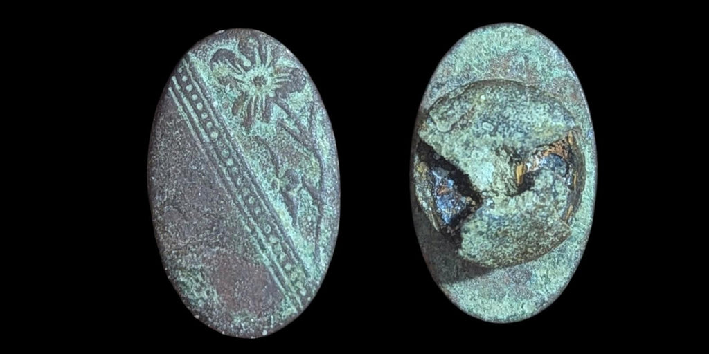 16th / 17th Century Spanish Military Button:  Floral Vintage