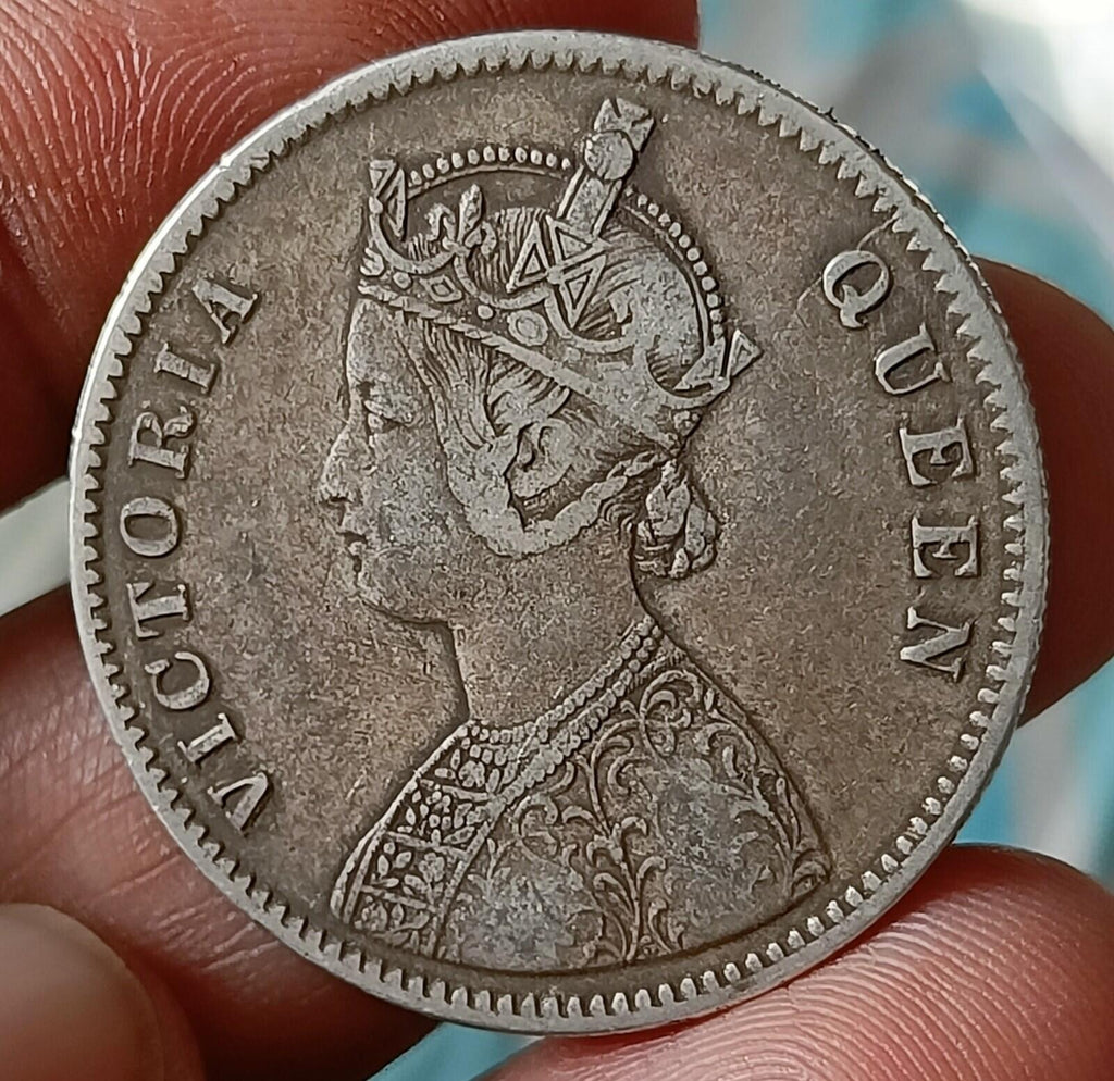 #O23#Victoria-British India Silver Rupee-1862-Madras Mint "A" bust rare