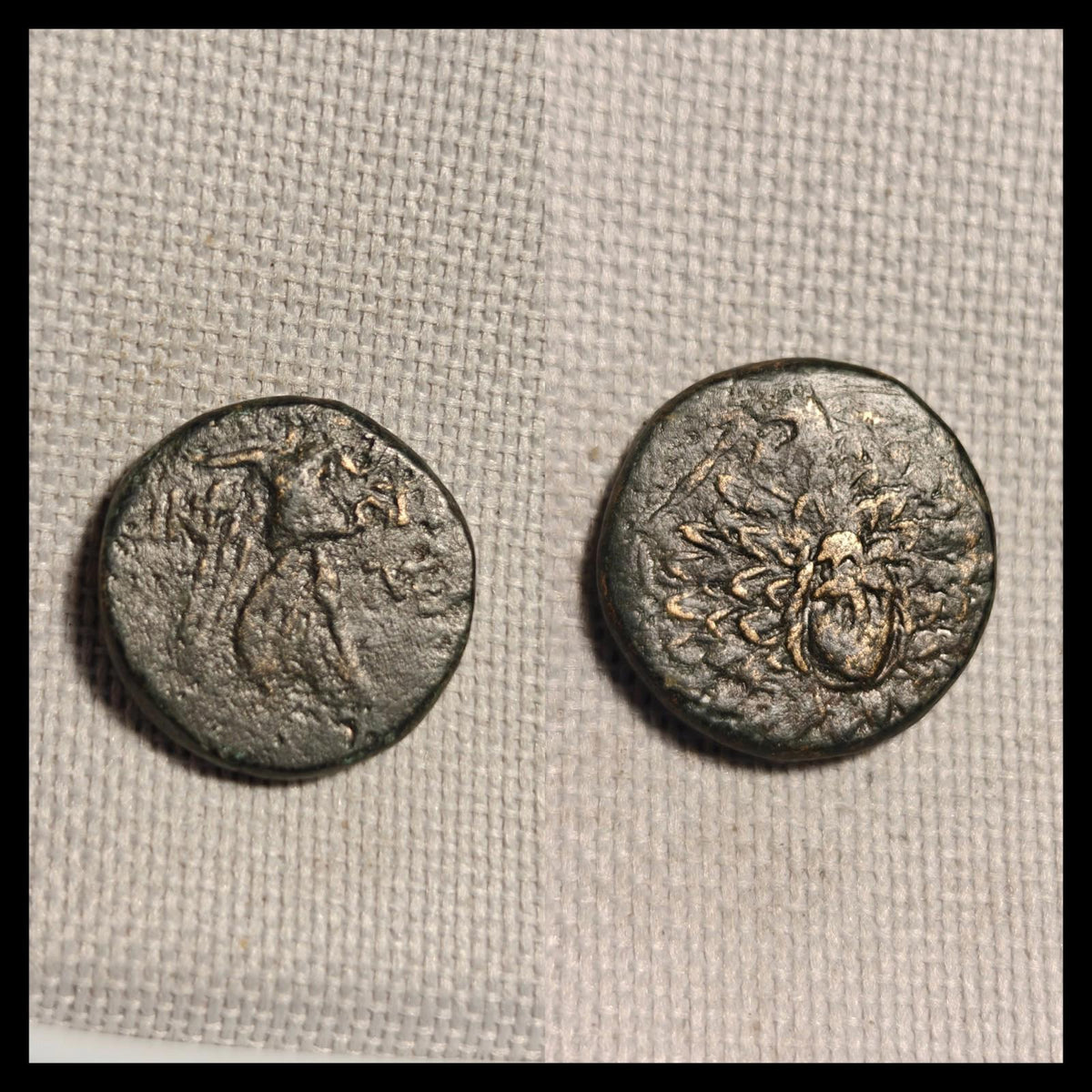 Greek Bronze Coin - Amisos Pontos 120-63 BC - Mithradates VI Eupator AEGIS Nike*
