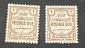 TRANSJORDAN 1929 DUES SET OF 2 MNH SG D189