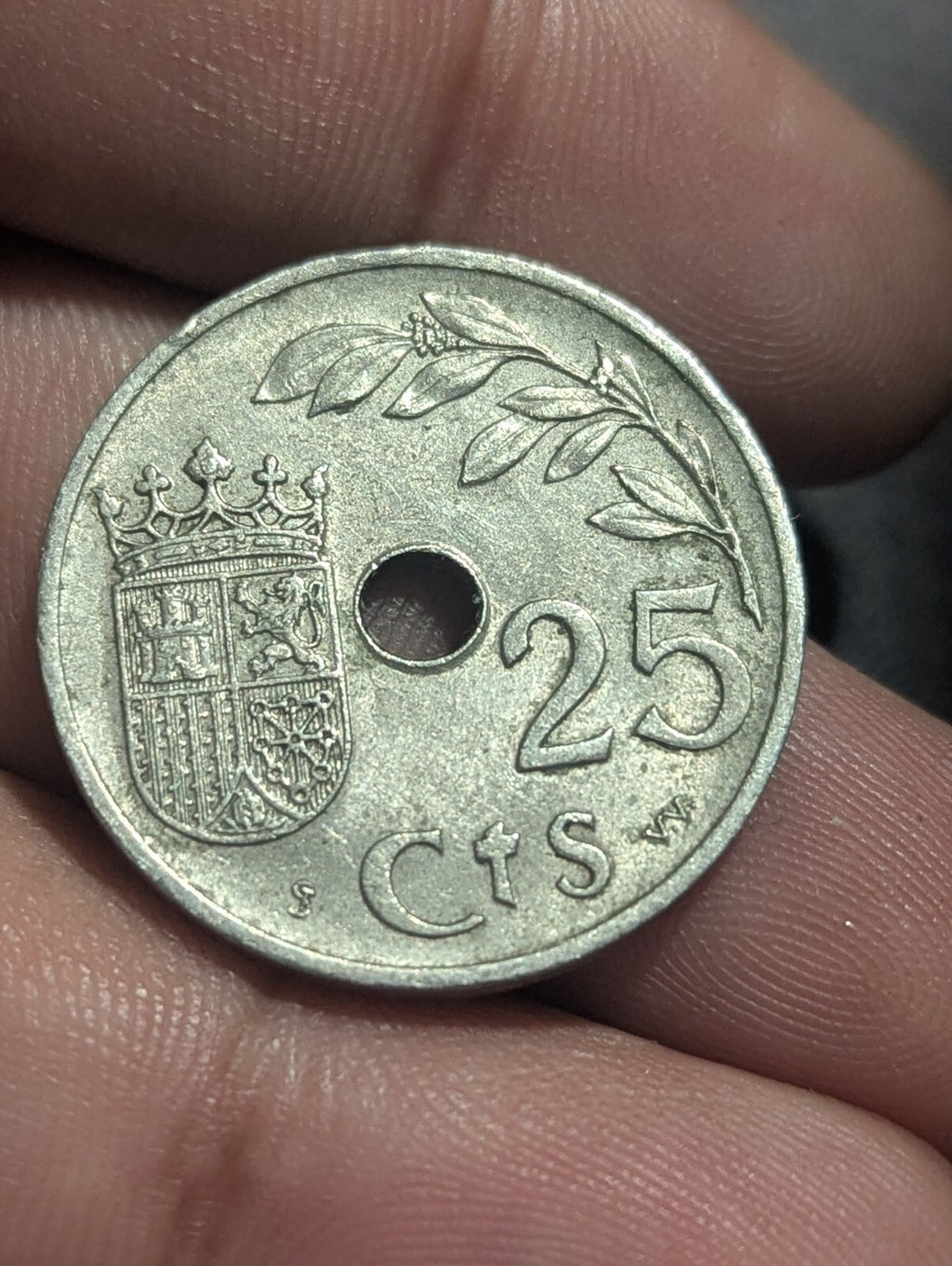Spain, 25 Centimos, 1937, Vienna, Copper-nickel Wow Grade, KM:753