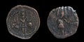 KUSHANO SASNIAN. AE UNIT. HORMIZD I KUSHANSHAH 265-295 AD. FIRE ALTAR REVERSE