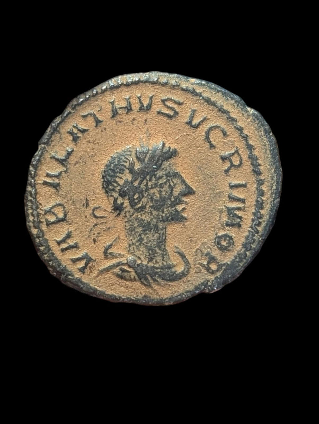 Ancient Roman Antoninianus 271-272 Coin, Vabalathus and Aurelian, Siscia Mint