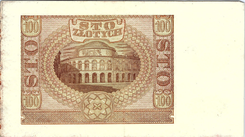 Poland 1940 100 Zlotych Banknote Circulated