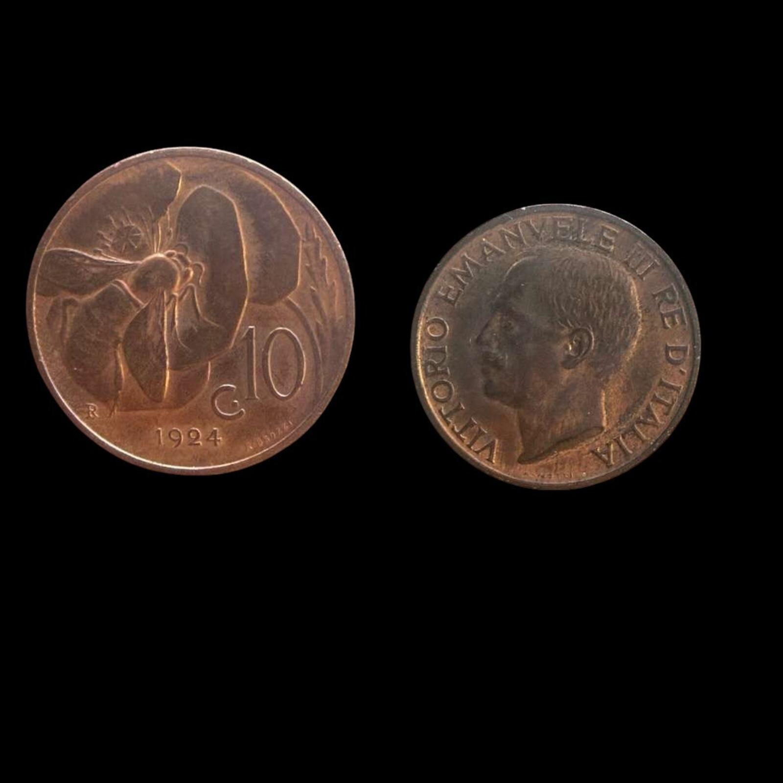 Italy Coin 10 Centesimi - Vittorio Emanuele III | Flower | 1924