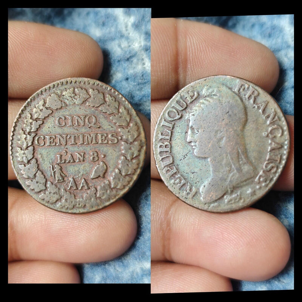 Coin, France, Dupré, 5 Centimes, AN 8, Metz,  Bronze, KM:640