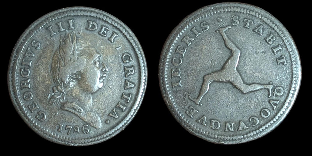 Île de Man, 1/2 Penny, 1786, George III, Cuivre, Qualité superbe, KM:8