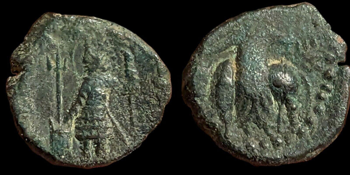 INDE Ancien roi kouchan Empire kouchan, Vasudeva II (192-225 ap. J.-C.) cuivre 7 g.