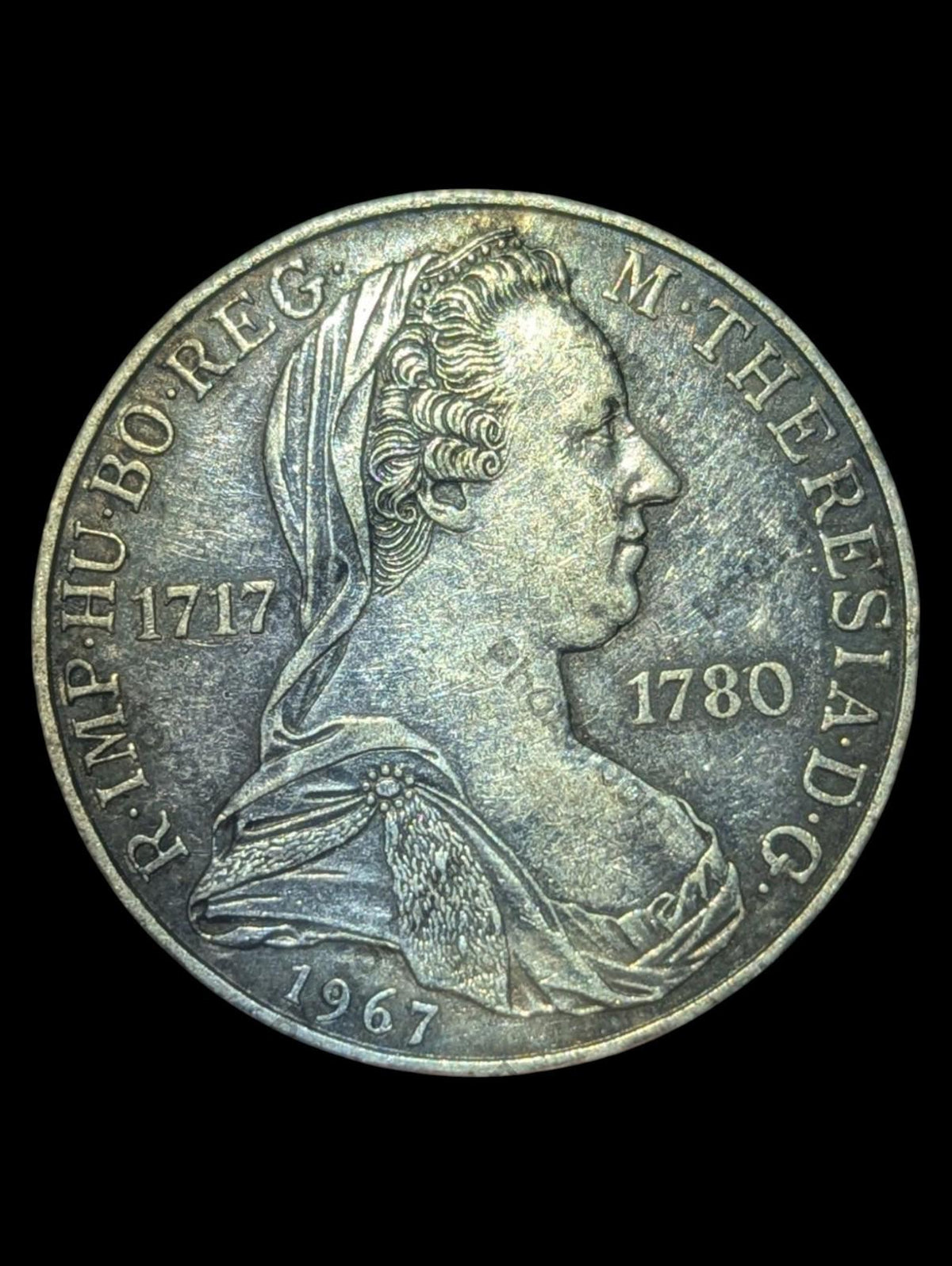 1967 AUSTRIA 25 SCHILLING SILVER COIN UNCIRCULATED MARIA THERESA 250TH COMMEM