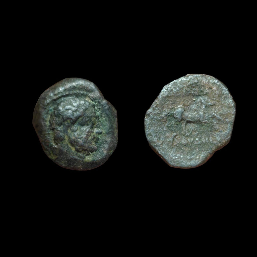 Indo-Grecs anciens, Roi de Bactriane Euthydème 230-190 av. J.-C. Cuivre 1/4 Chalkon 3g