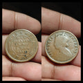 1895 Bikanir State British India One Quarter Anna Coin Id30.