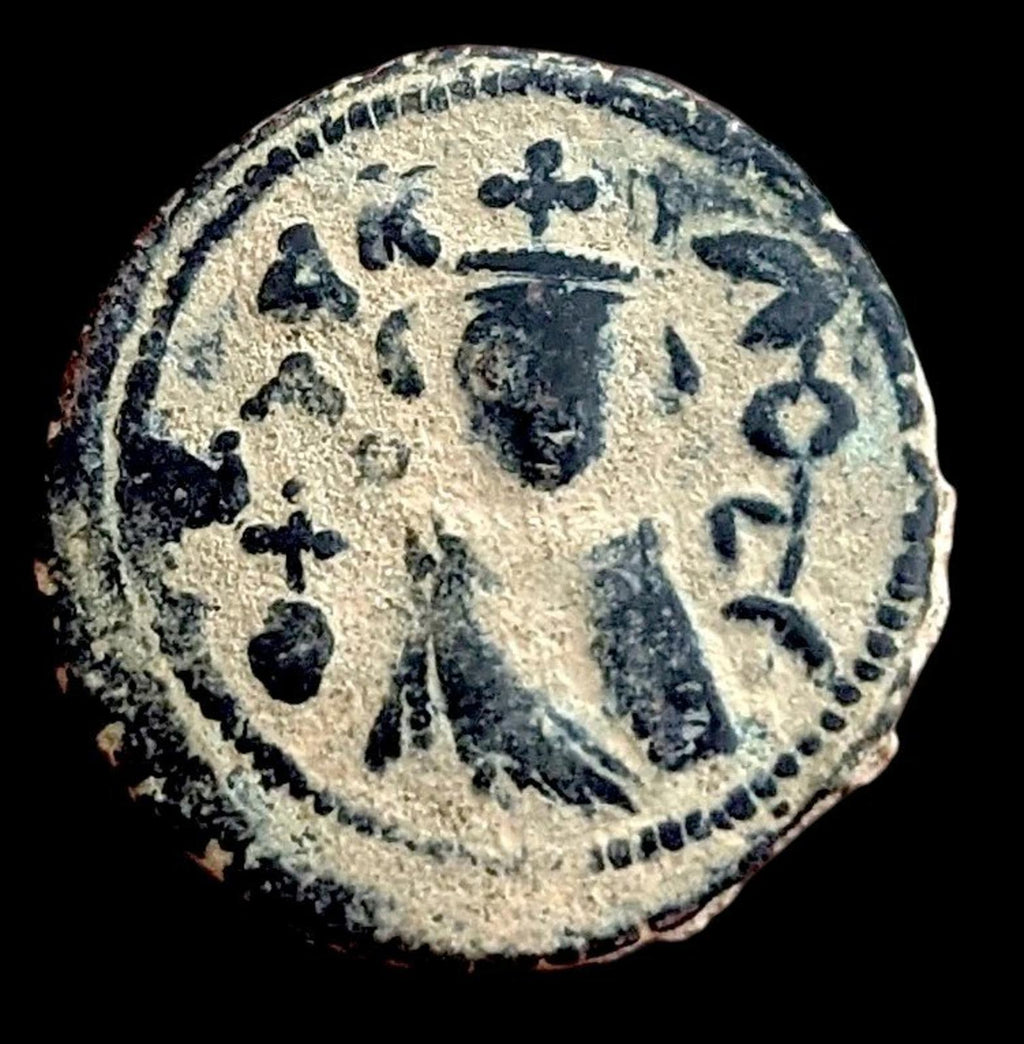 Arab Byzantine Umayyad Caliph. Mu'awiya Hims Emessa in Sorya Islamic Coin