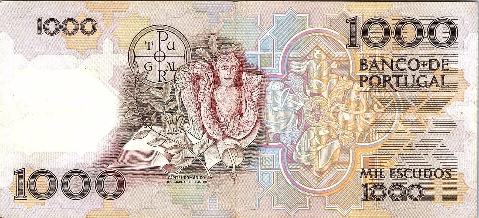 PORTUGAL 1987 1000 ESCUDO NOTE Better Grade