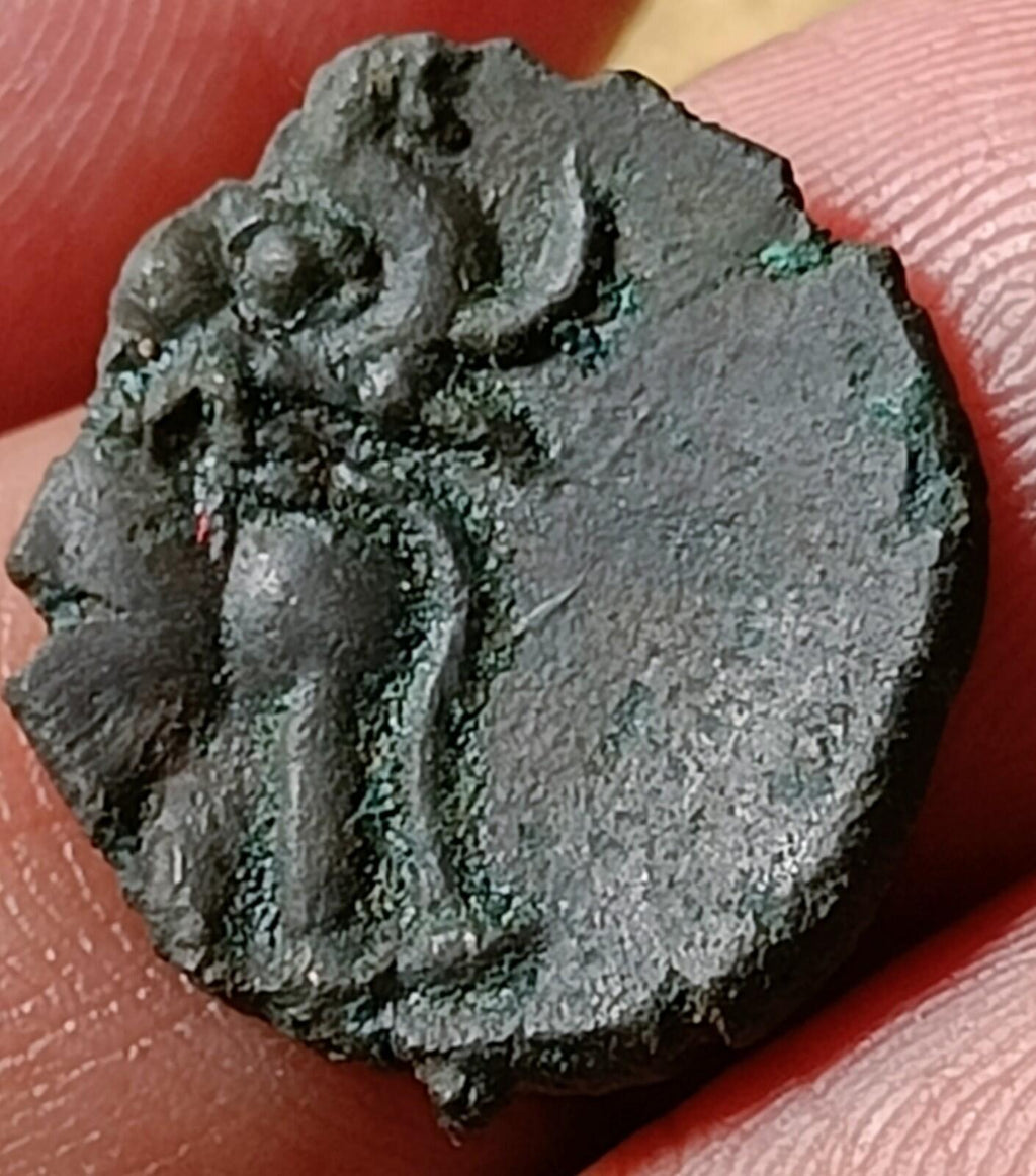 #Rownak#V29#Ancient India Satavahana Satakarni Elephant potin coin 1 Karashapana
