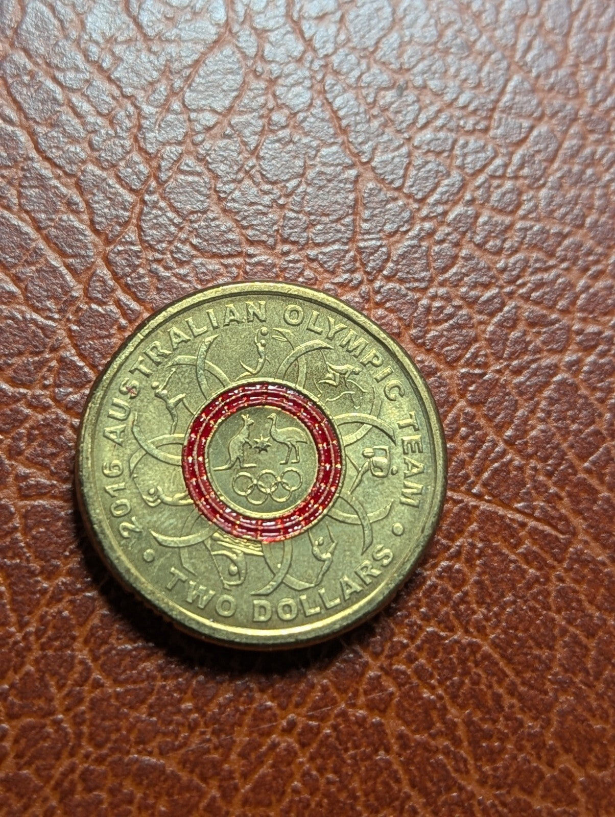Elizabeth II 4th Portrait - 2016 Australian Olympic Team - Red 2 Dollar Coin