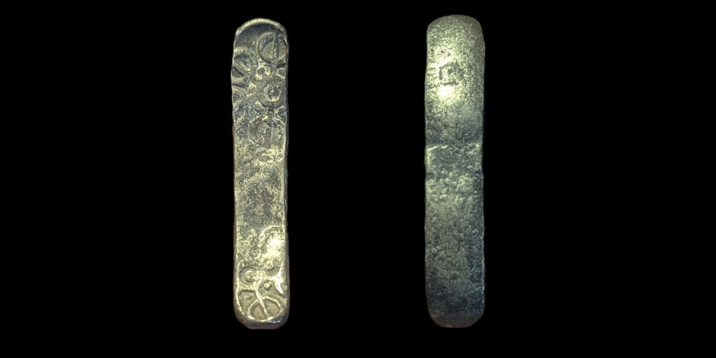 ⭐INDIA⭐. Ancient GANDHARA JANAPADA Authentic OLD 600 B.C Silver Coin Bent Bar