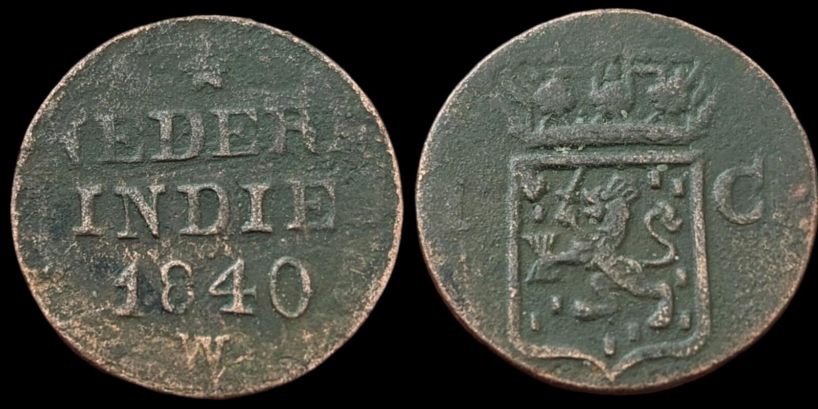 Netherlands East Indies 1 cent 1833-1840 