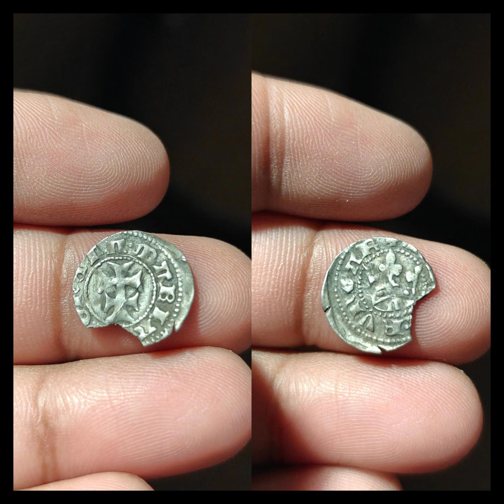 Silver Dinar Coin Hungary Queen Maria 1382 Medieval Circulated Rare