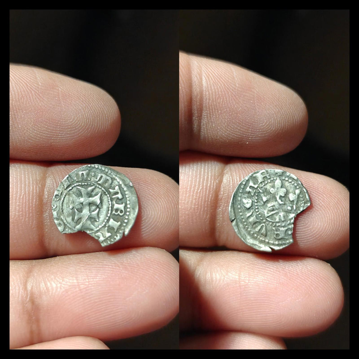 Silver Dinar Coin Hungary Queen Maria 1382 Medieval Circulated Rare