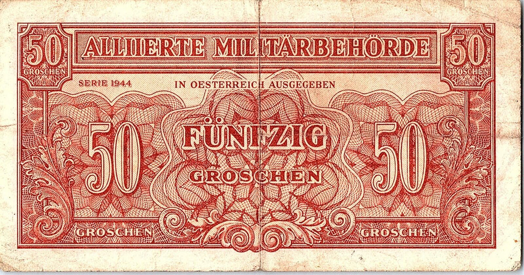 AUSTRIA, 50 GROCHEN, P#102, ALLIED OCCUPTION WWII, 1944
