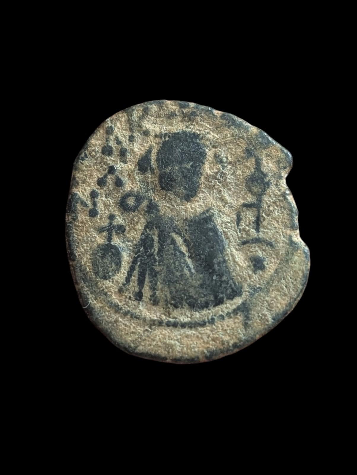 Arab Byzantine Umayyad Caliph. Mu'awiya Hims Emessa in Sorya Islamic Coin