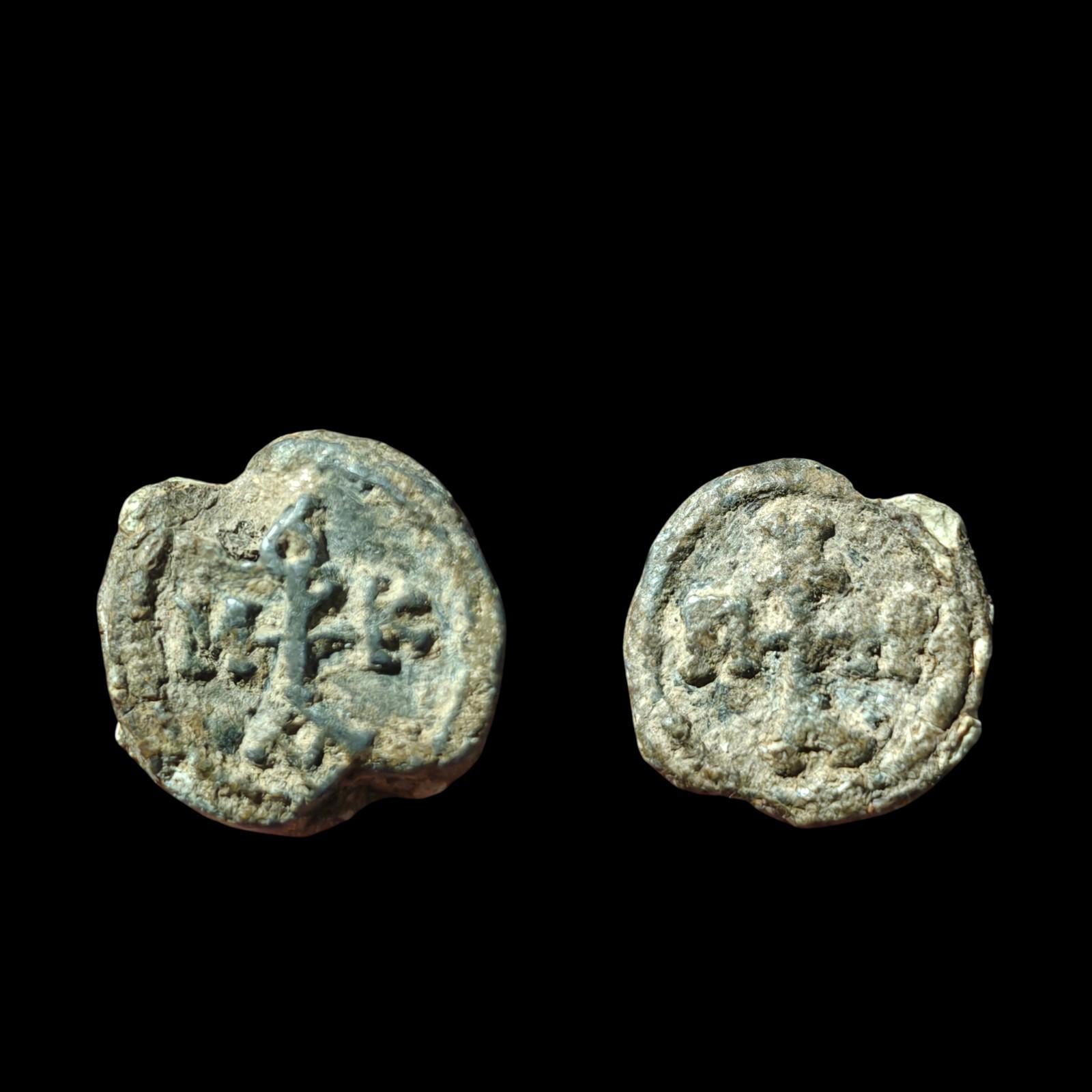 Rare Original ancient BYZANTINE LEAD SEAL John son of Meze patrikios seventh ce