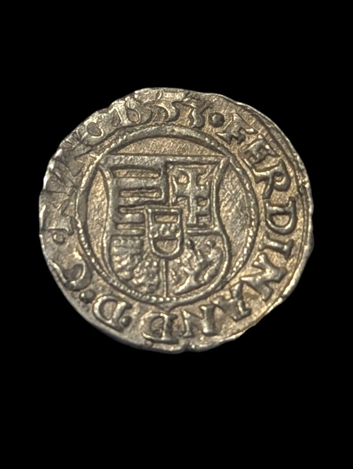 1553年匈牙利费迪南国王圣母子古董老银第纳尔硬币
