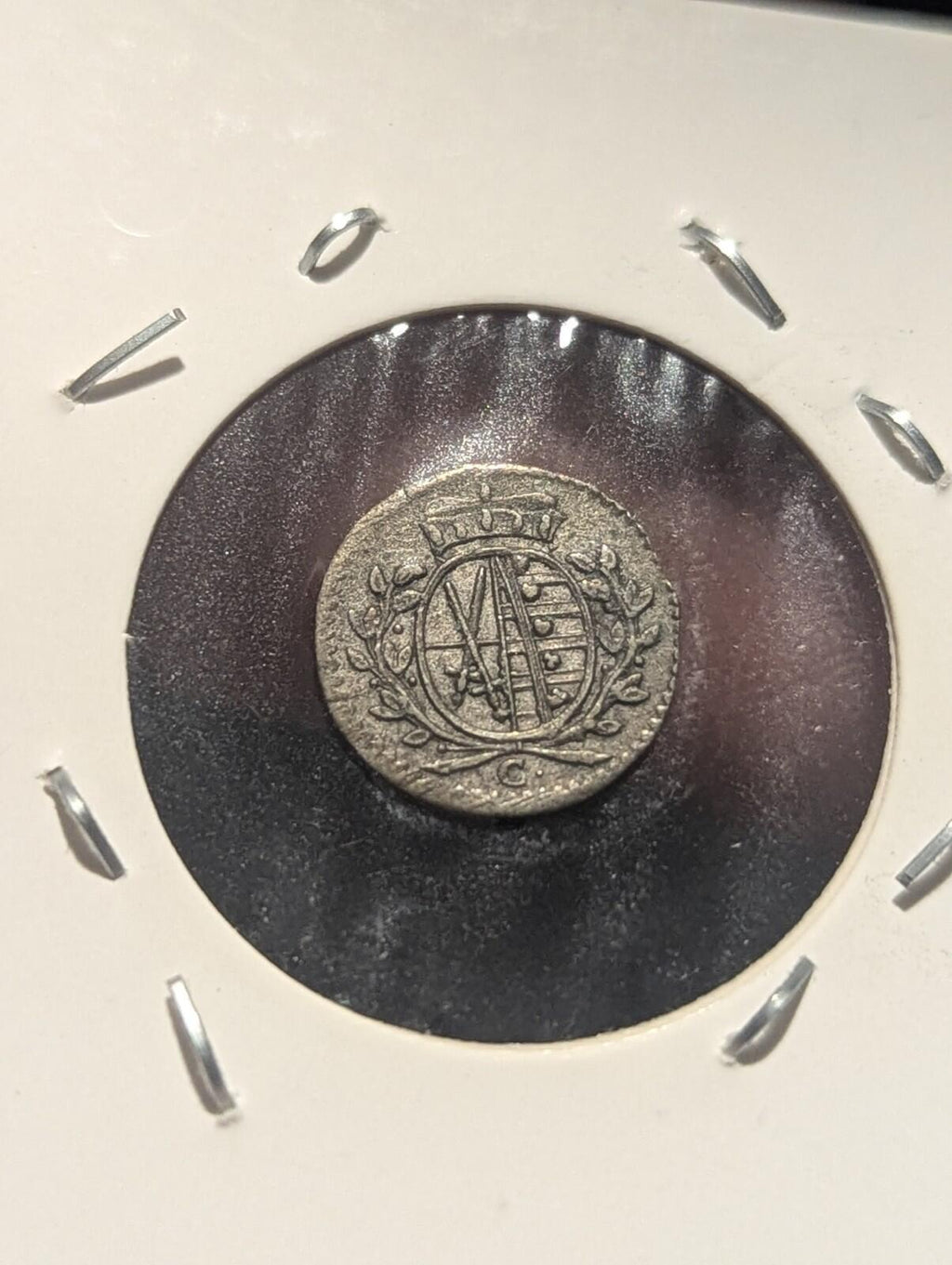 1765 C German States Saxony Albertine Billon Composition 1 Pfennig Coin Xaver