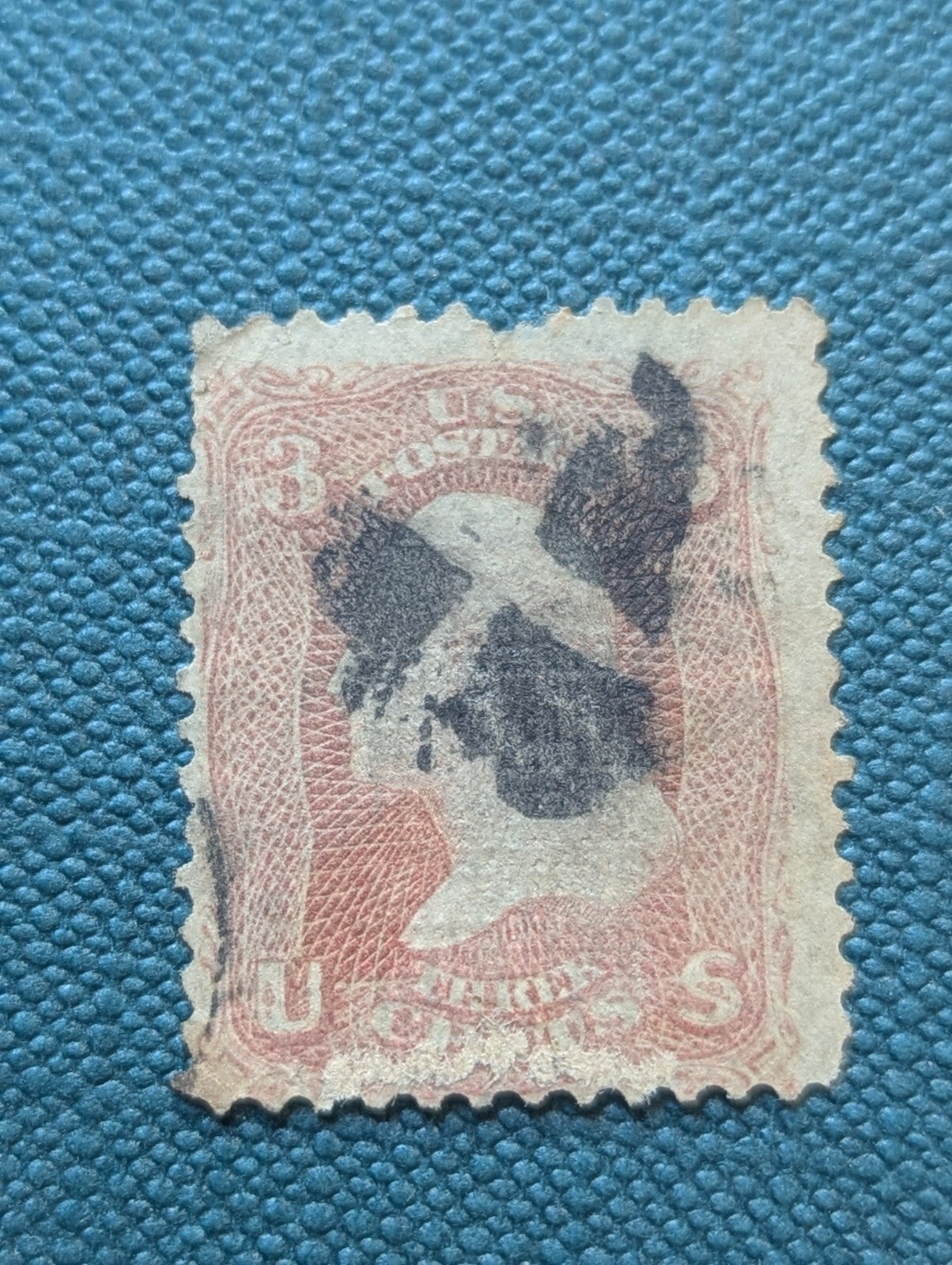 USA 1867 Washington 3¢ Rose "F" Grill Scott #94 VFU