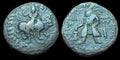 india kushan empire Vima Kadphises Ae Tetradrachm  Circa 100-127A.d. Siva/bull