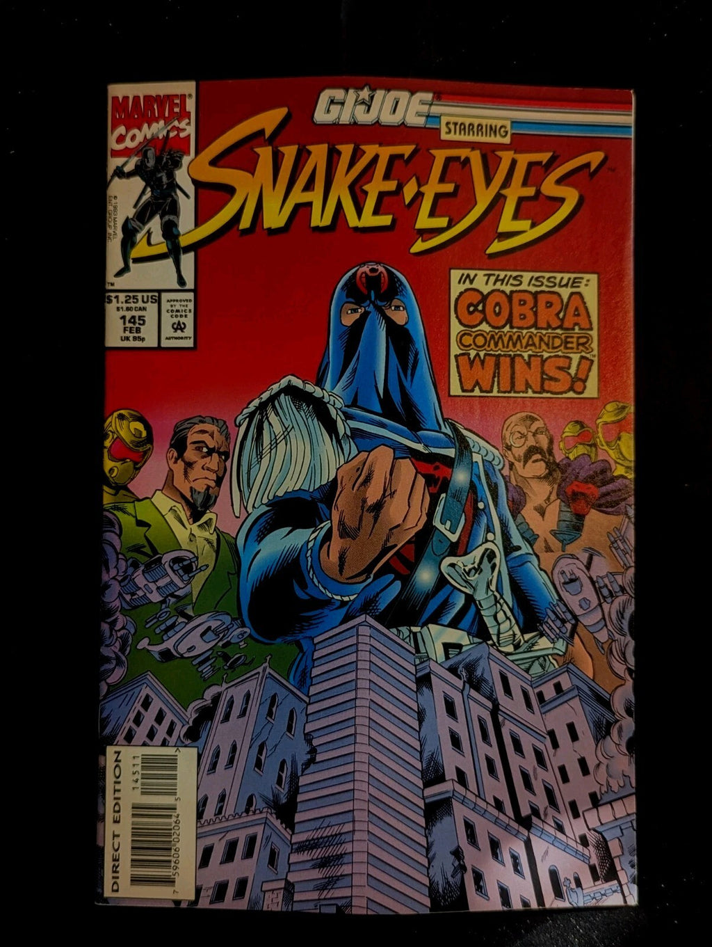 G.I. JOE A REAL AMERICAN HERO #145 1994 Marvel  Starring Snake Eyes Mint Cond.
