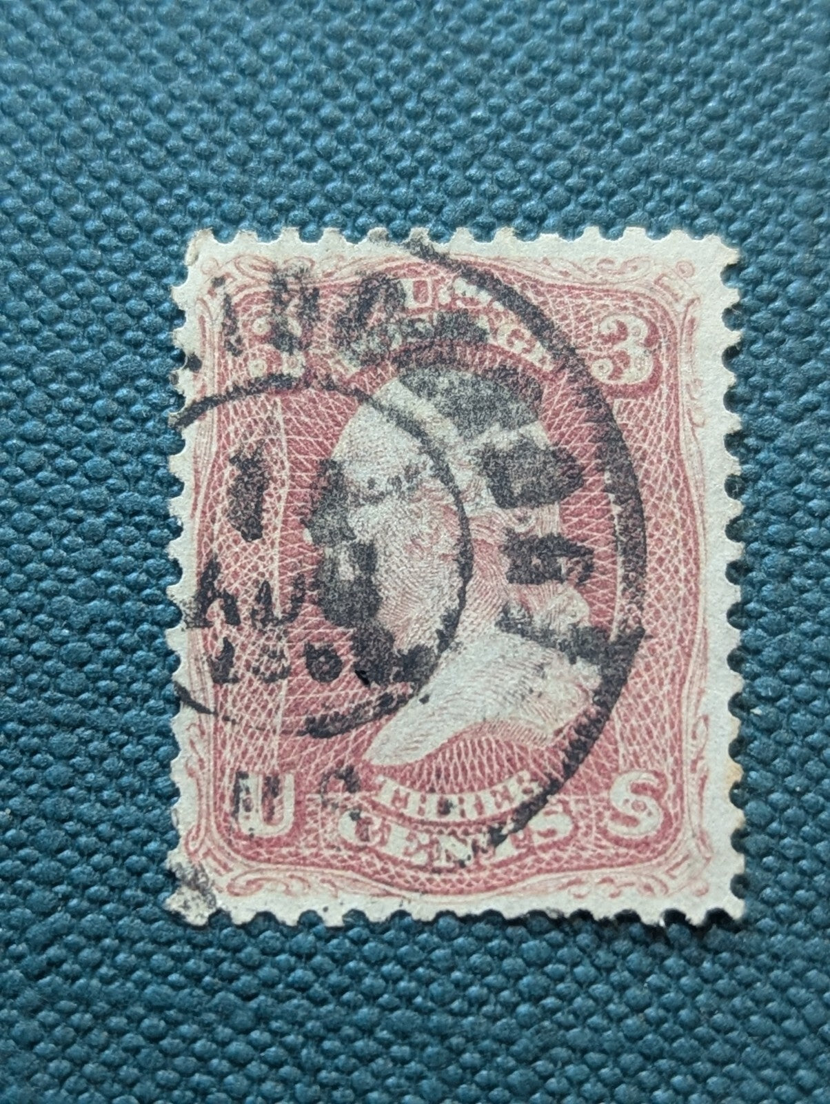 USA 1861 Washington 3¢ Rose  Scott #65 VFU
