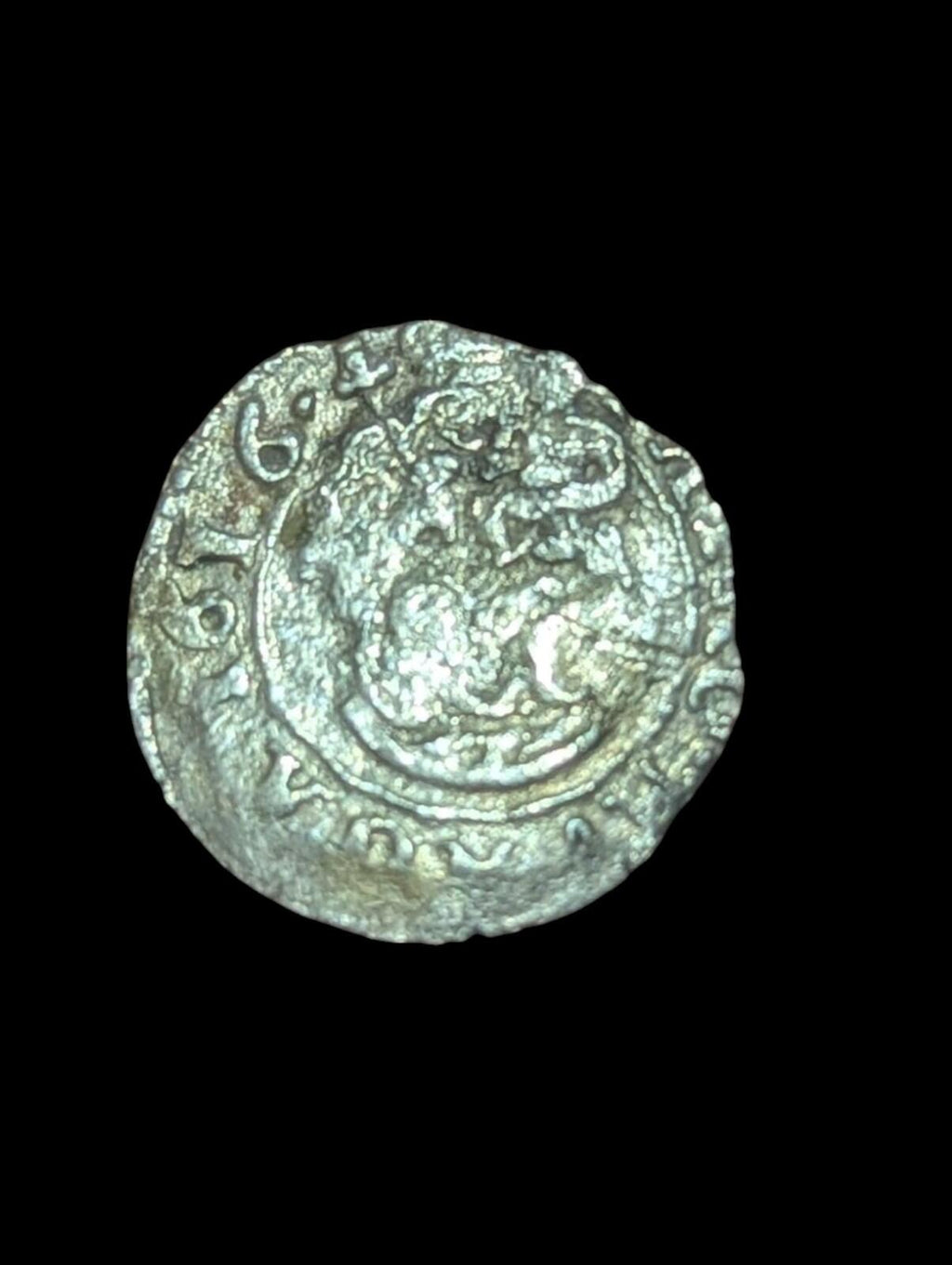 1616 KB HUNGARY King Matyas Matthias II Madonna Child Silver Denier Coin Rare